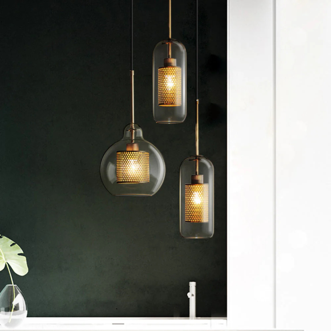 Nowoczesna lampa wisząca ze szkła | Lampa wisząca do jadalni i kuchni