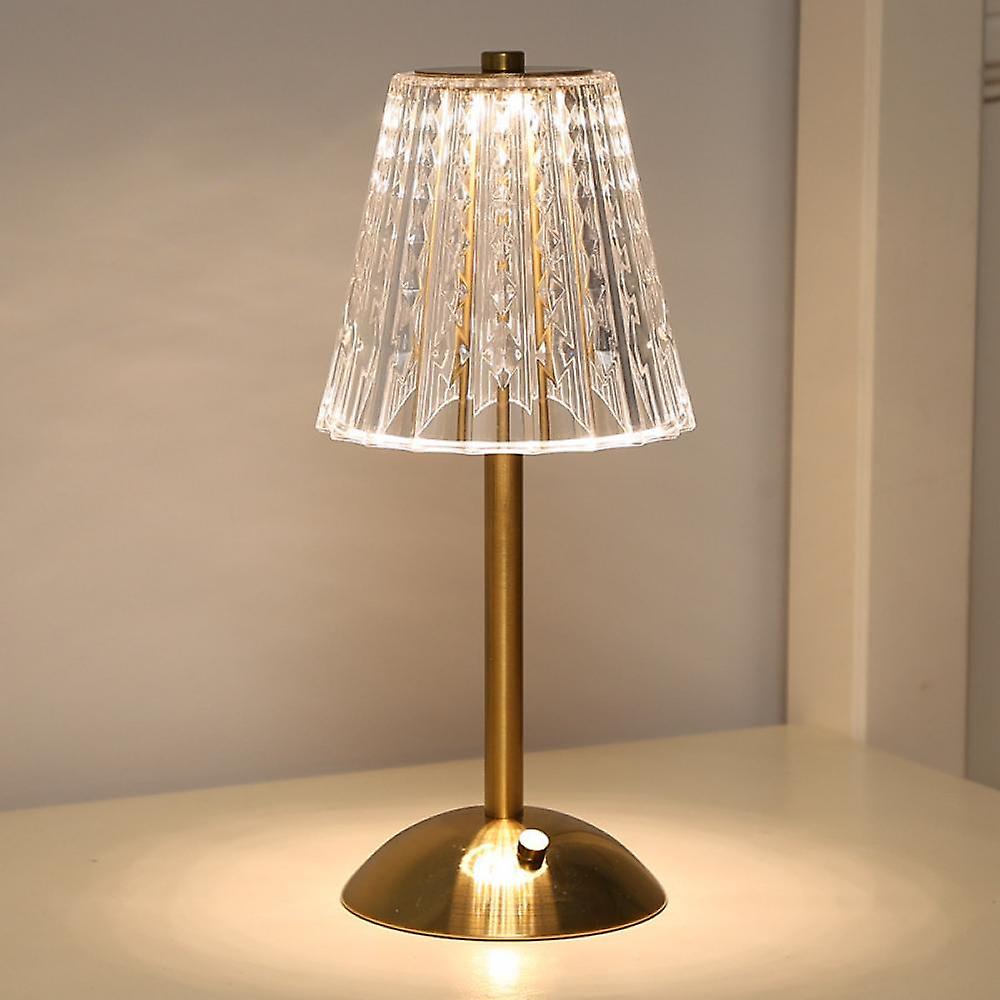 Luminique | Lampa stołowa z karbowanym kloszem szklanym