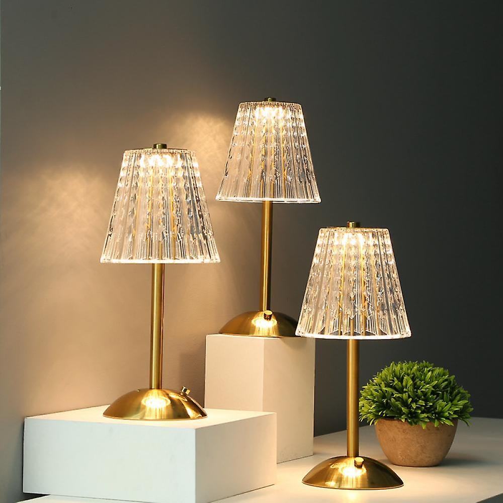 Luminique | Lampa stołowa z karbowanym kloszem szklanym