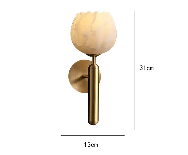 Florien | Kwiatowa lampa ścienna z szklanym kloszem