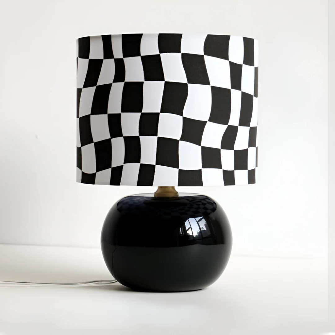 Nivora | Lampa stołowa szklana w kratkę