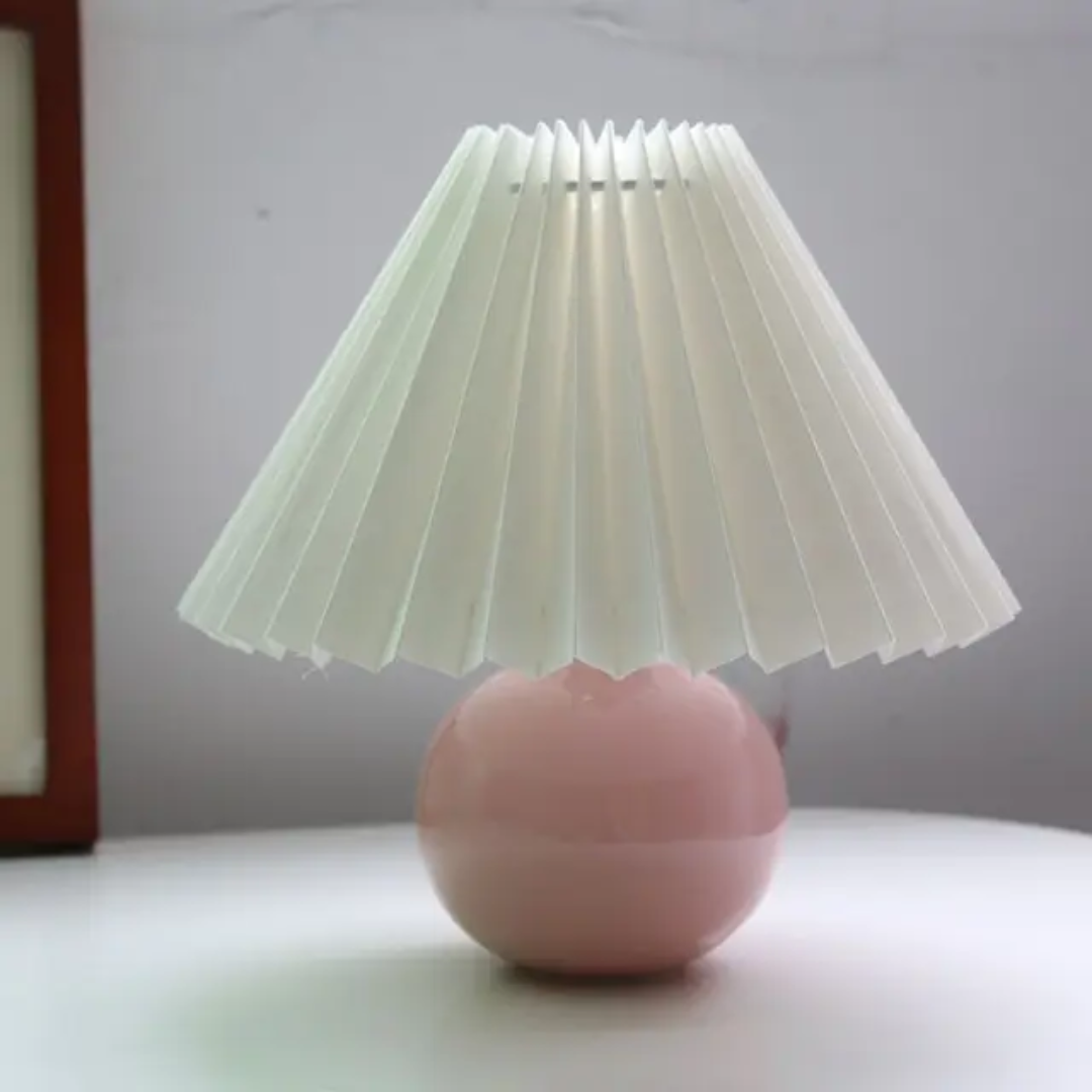Antyczna lampa stołowa | Metalowe szkło