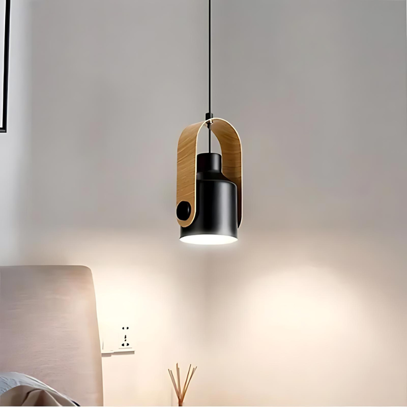 Ardela | Lampa wisząca z drewnianą ramą