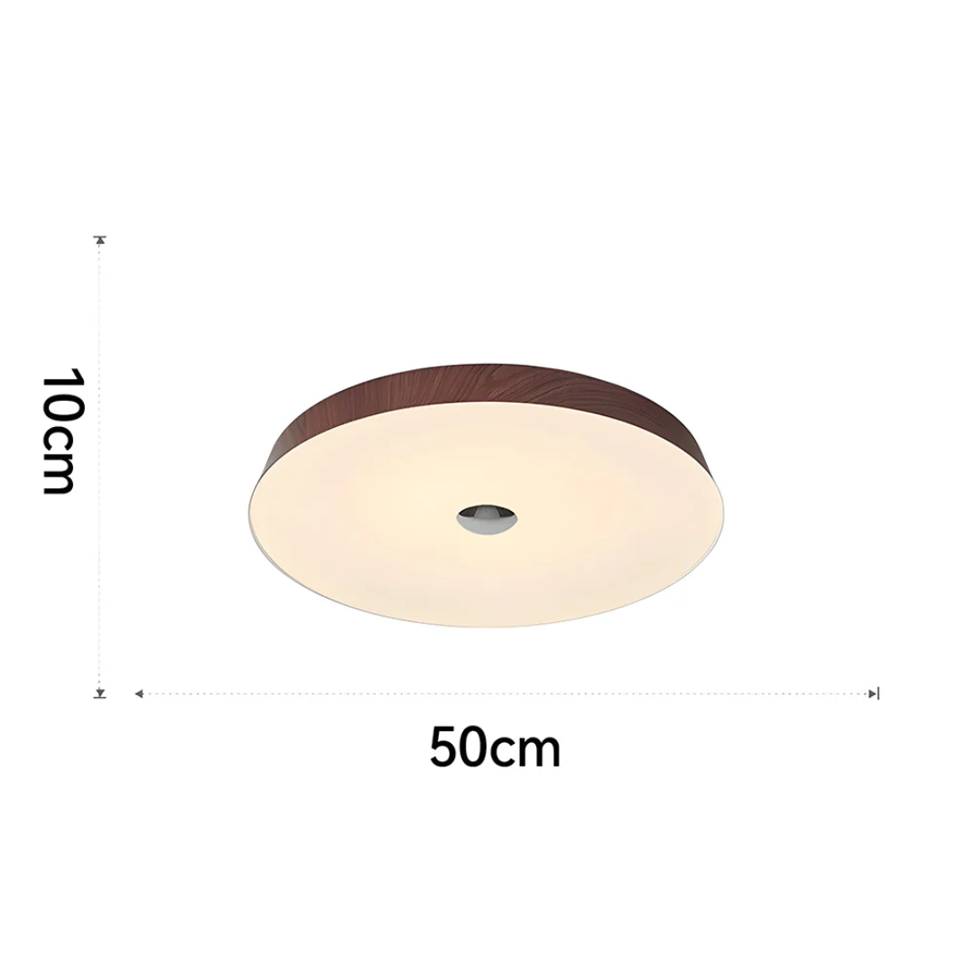 Terra | Okrągła lampa sufitowa LED o fakturze drewna