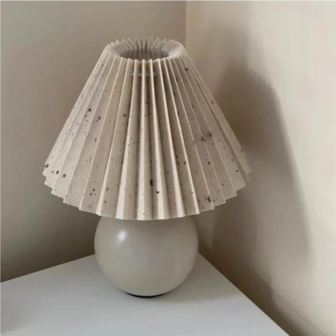 Antyczna lampa stołowa | Metalowe szkło