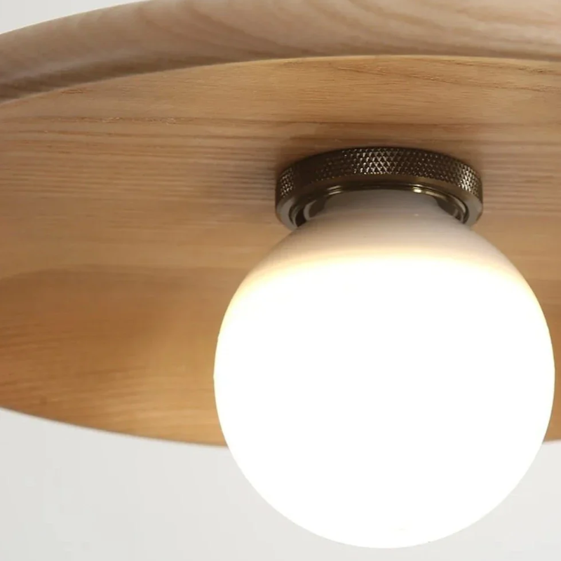 Oriva | Lampa wisząca w kształcie drewnianego krążka