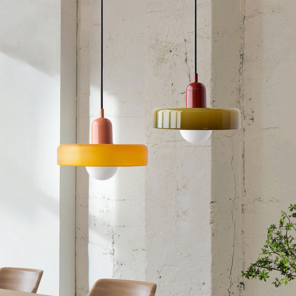 Lampa wisząca Bauhaus | Kolorowe szkło