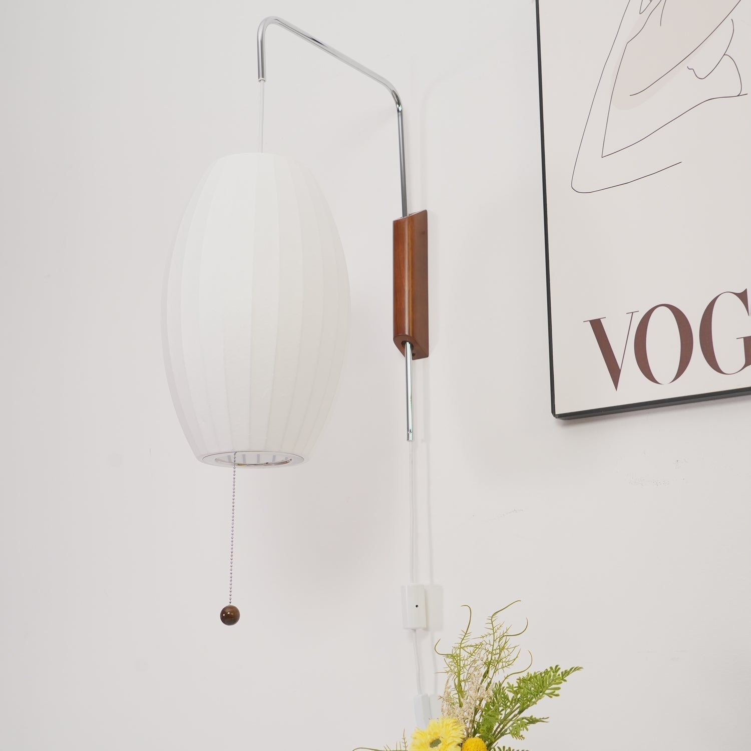 Eryvia | Owalna lampa ścienna z tkaniny