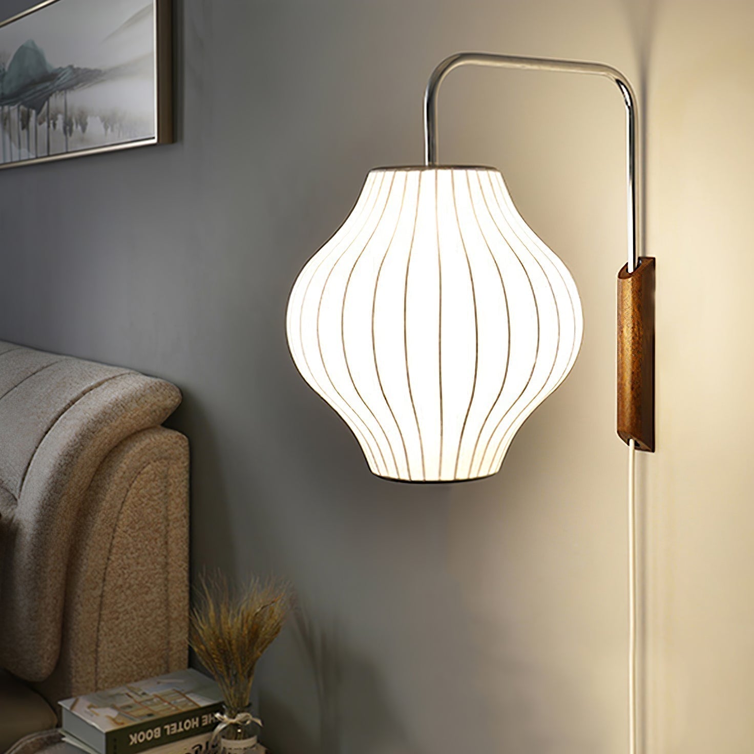 Eryvia | Owalna lampa ścienna z tkaniny