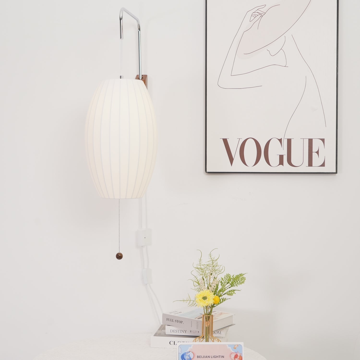 Eryvia | Owalna lampa ścienna z tkaniny