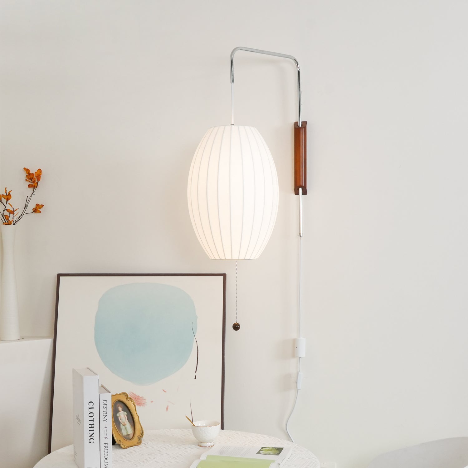 Eryvia | Owalna lampa ścienna z tkaniny