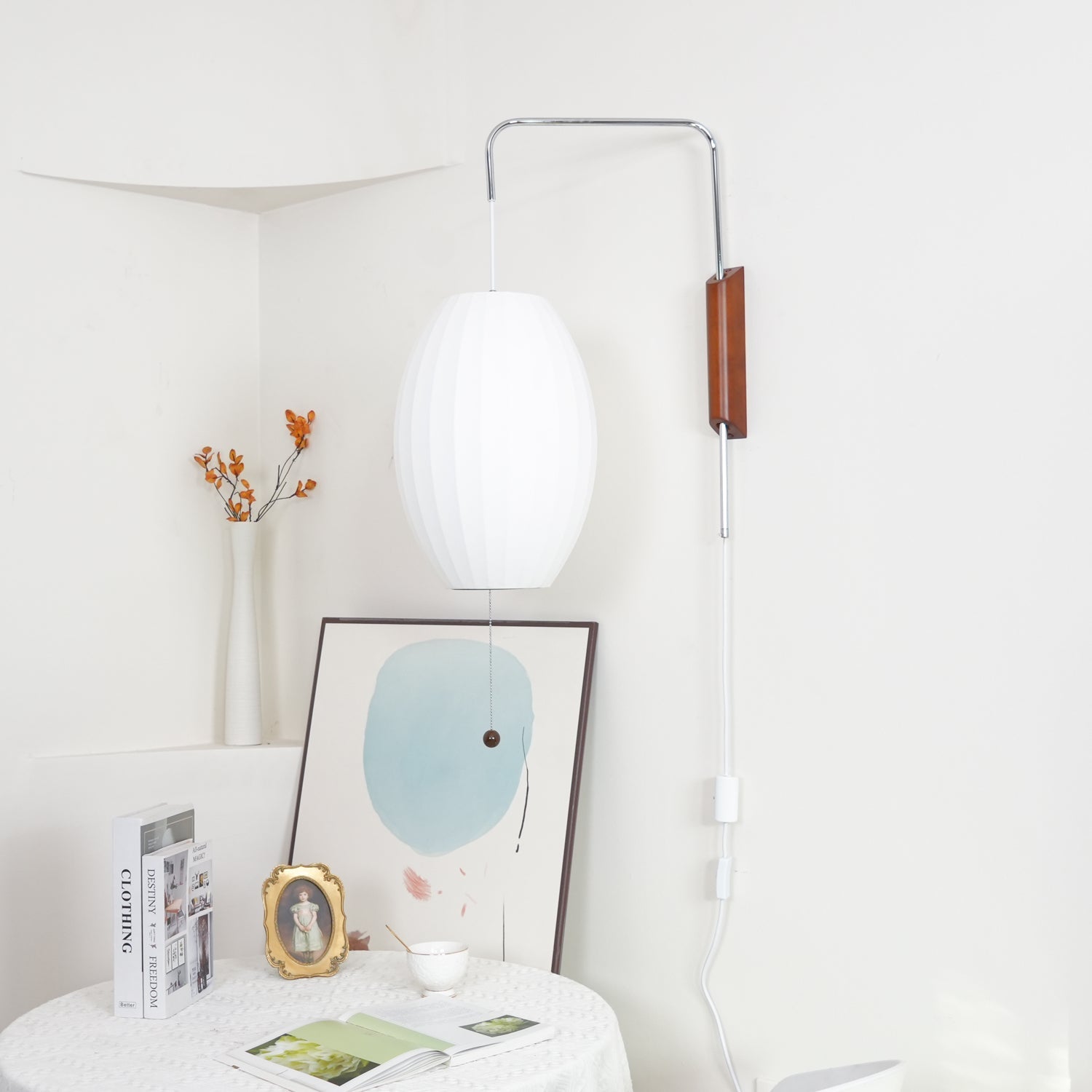 Eryvia | Owalna lampa ścienna z tkaniny