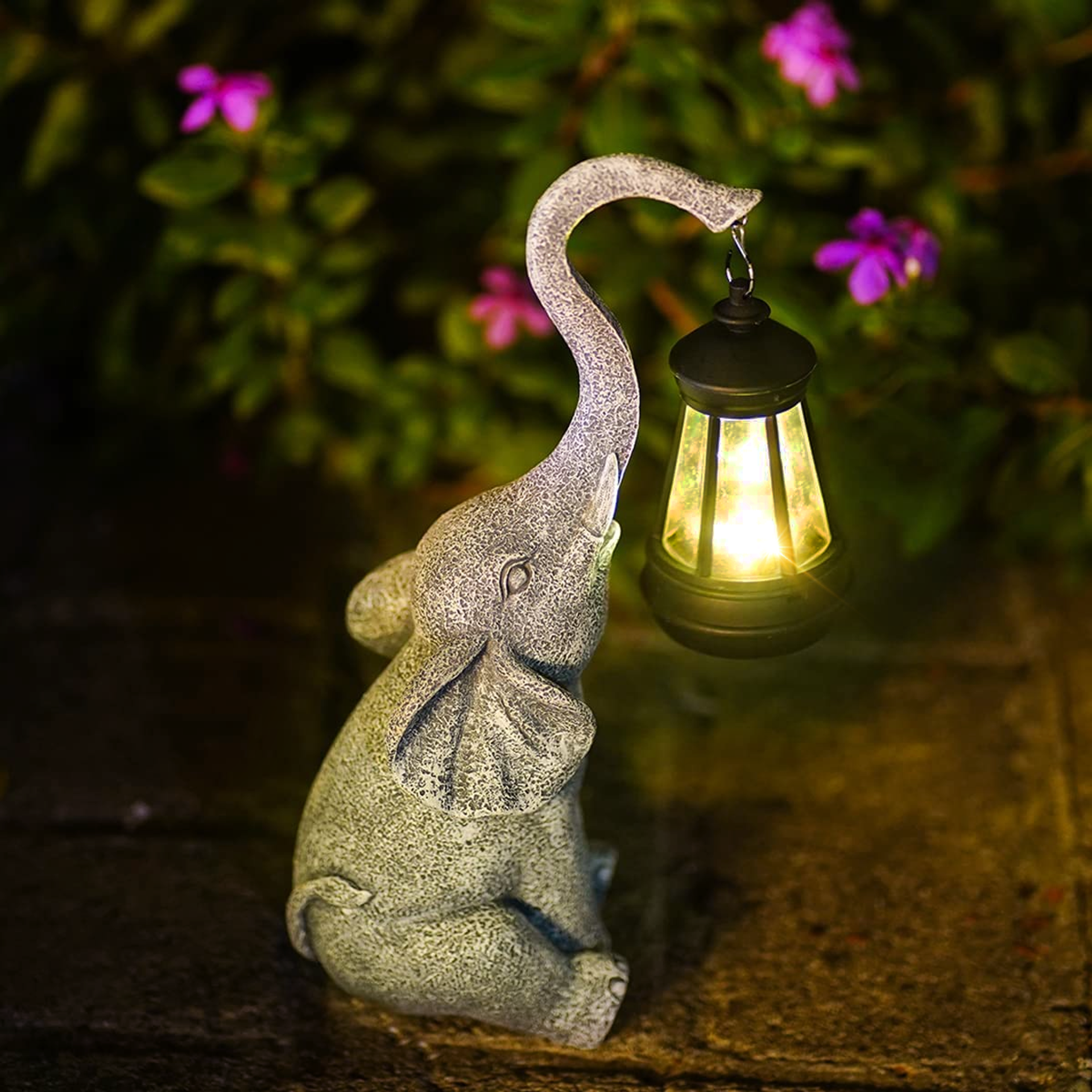 Sanura | Solarowa lampa ogrodowa z figurką słonia