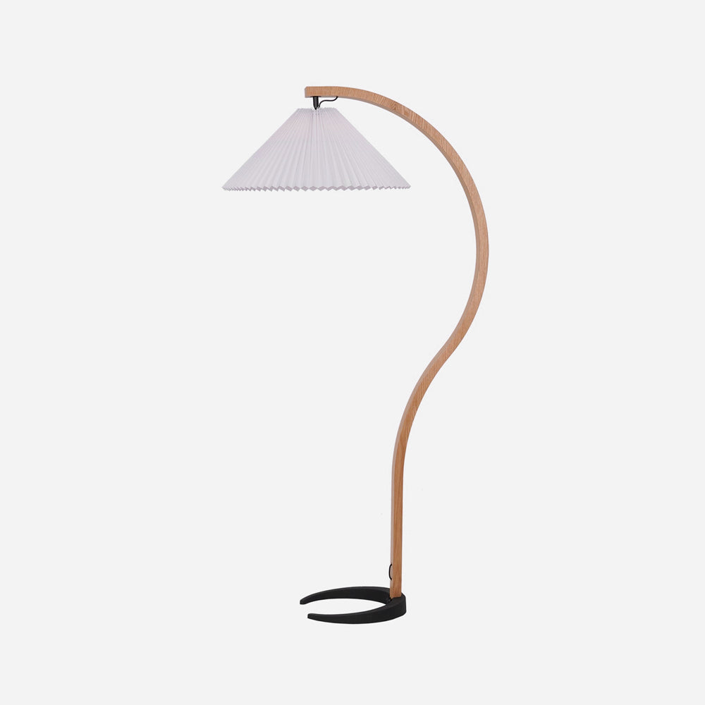 Clavina | Zakrzywiona drewniana lampa podłogowa