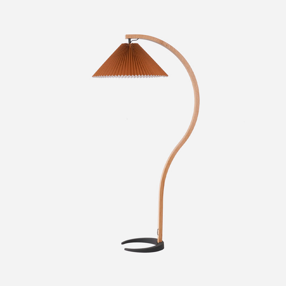 Clavina | Zakrzywiona drewniana lampa podłogowa
