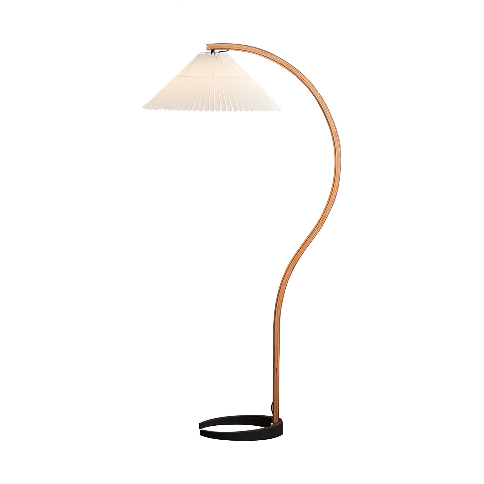 Clavina | Zakrzywiona drewniana lampa podłogowa