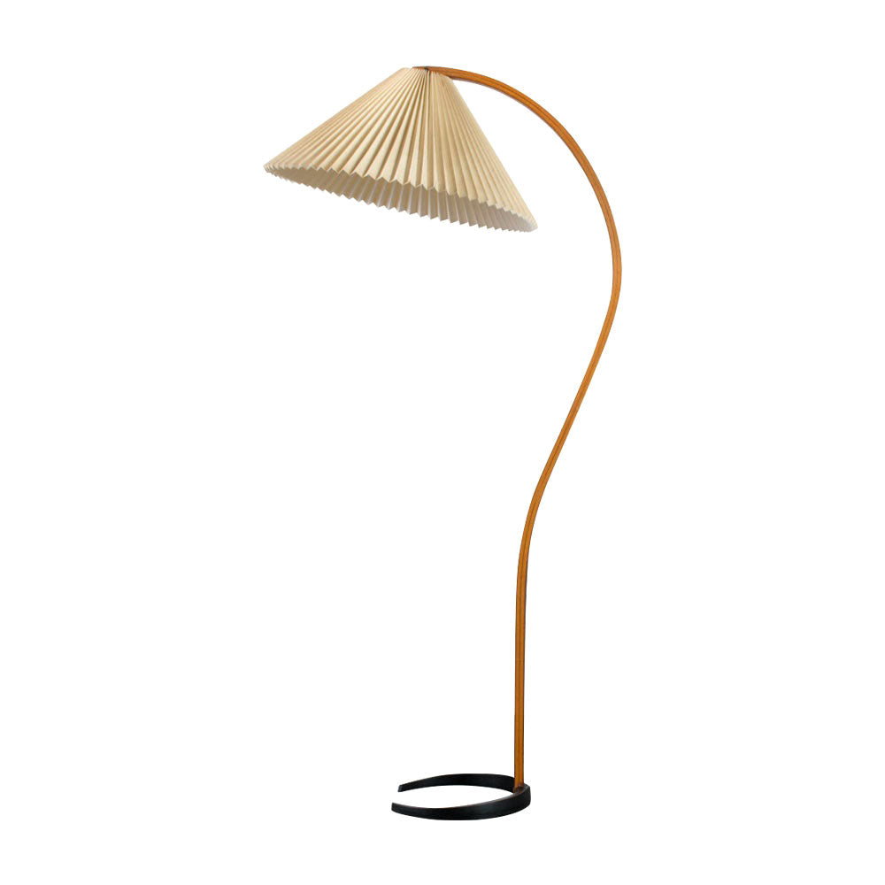 Clavina | Zakrzywiona drewniana lampa podłogowa