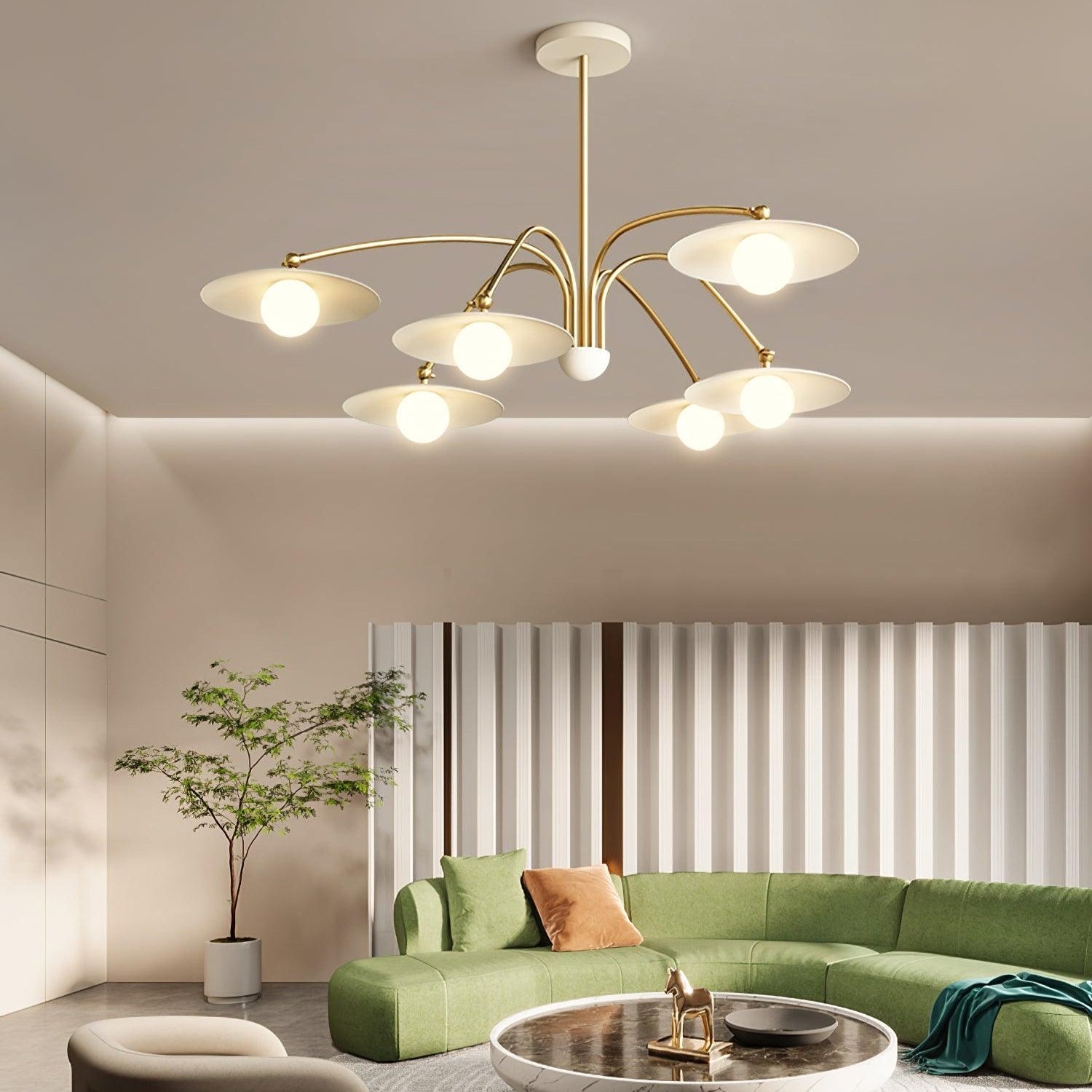 Elara | Żyrandol ze szkła i żelaza w stylu art déco