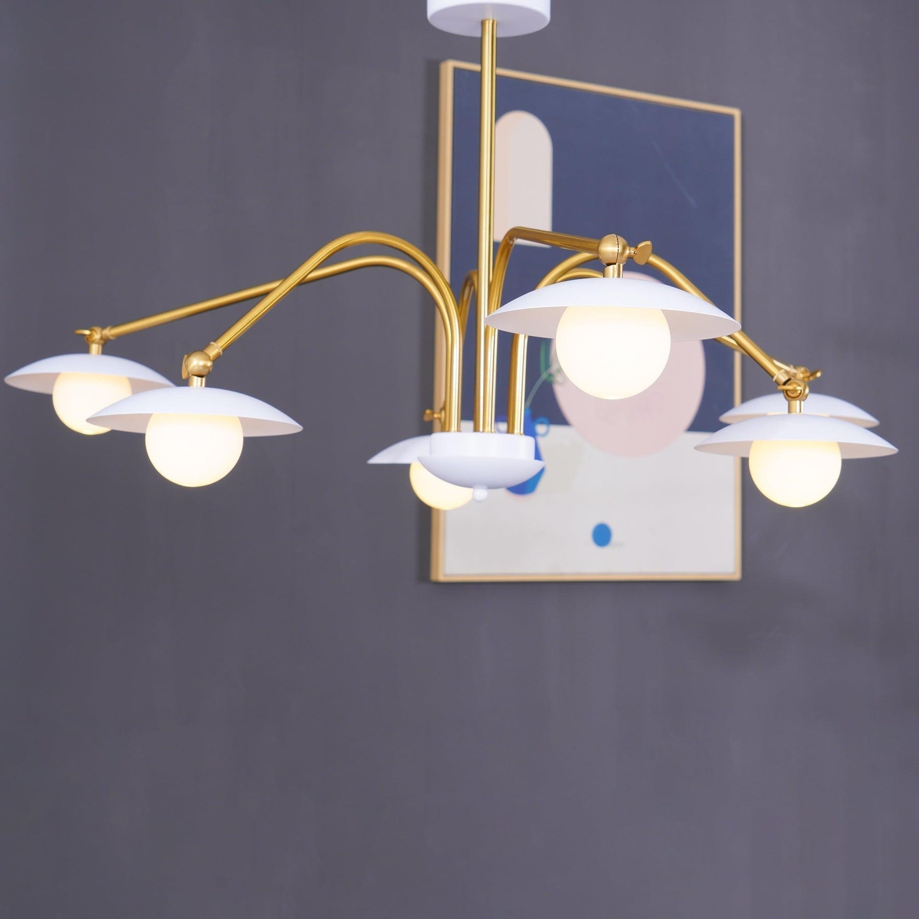 Elara | Żyrandol ze szkła i żelaza w stylu art déco