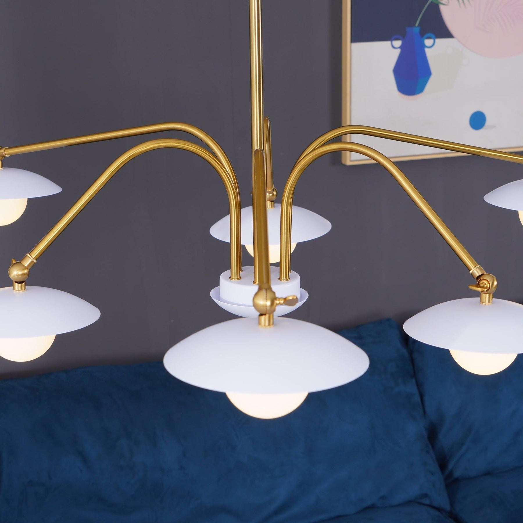 Elara | Żyrandol ze szkła i żelaza w stylu art déco