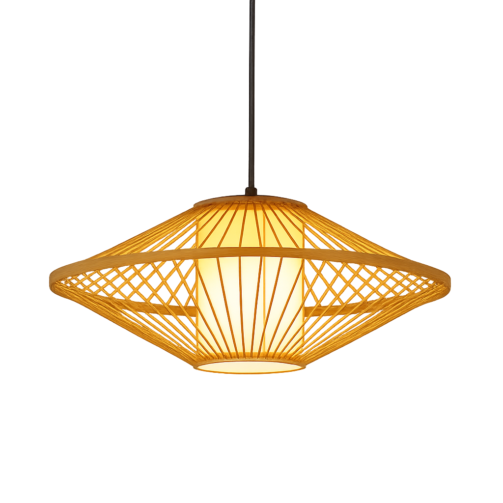 Zeyora | Lampa wisząca z tkaniny geometrycznej
