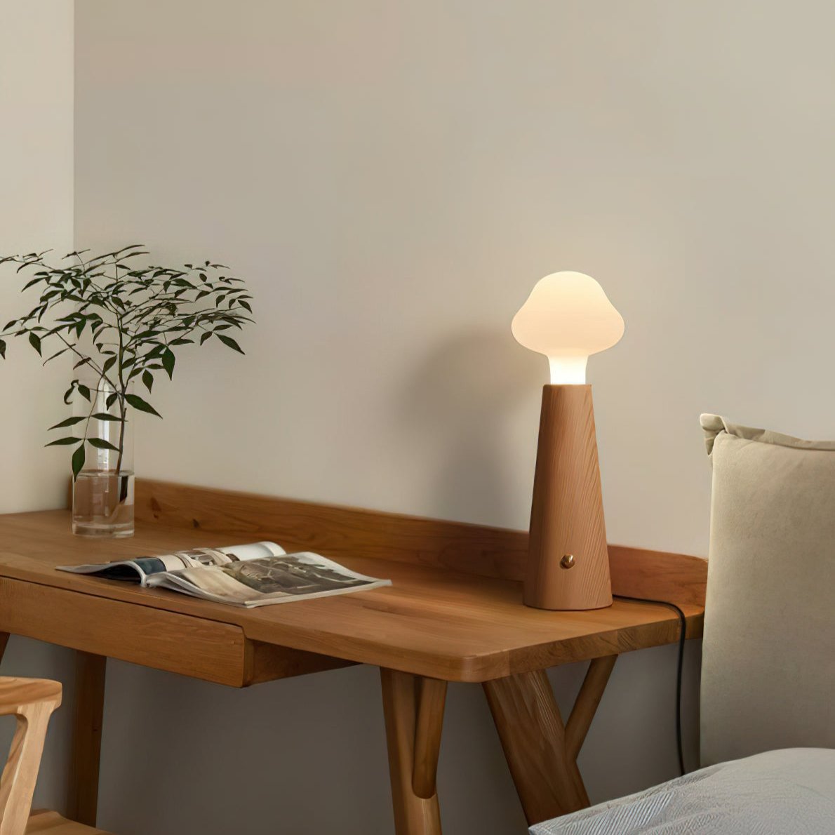 Mariel | Lampa stołowa z kloszem w kształcie grzyba