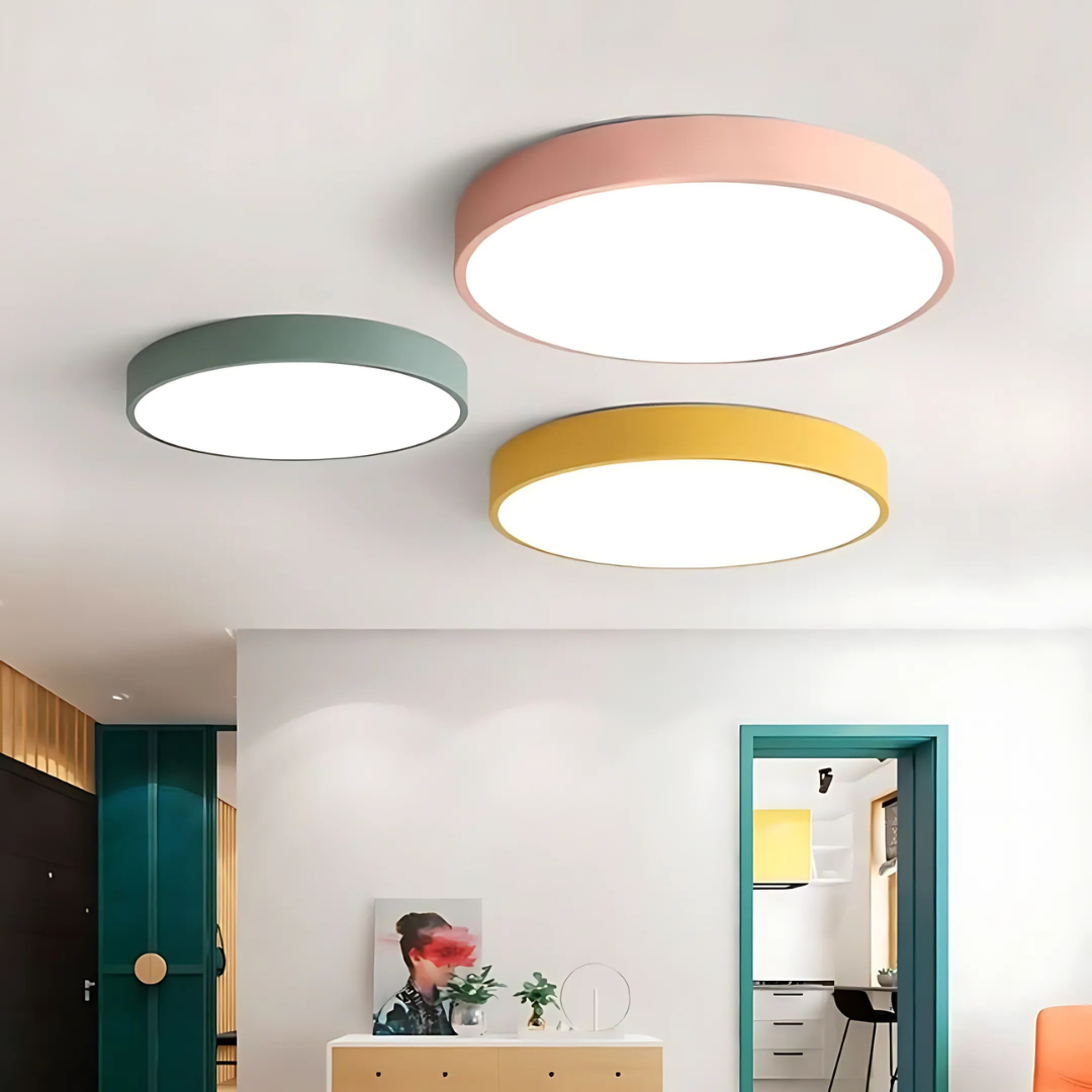 Avela | Okrągła lampa sufitowa LED z drewna