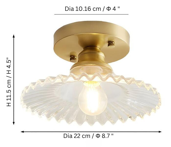 Clyvara | Szklana lampa sufitowa o plisowanym designie