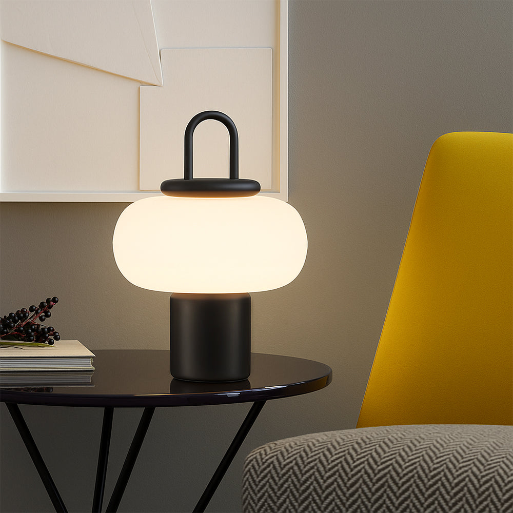 Novira | Lampa stołowa LED z kloszem z opalizującego szkła
