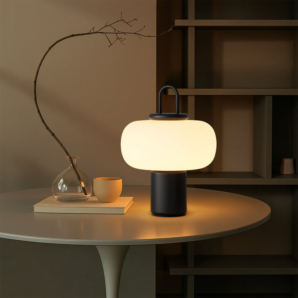 Novira | Lampa stołowa LED z kloszem z opalizującego szkła