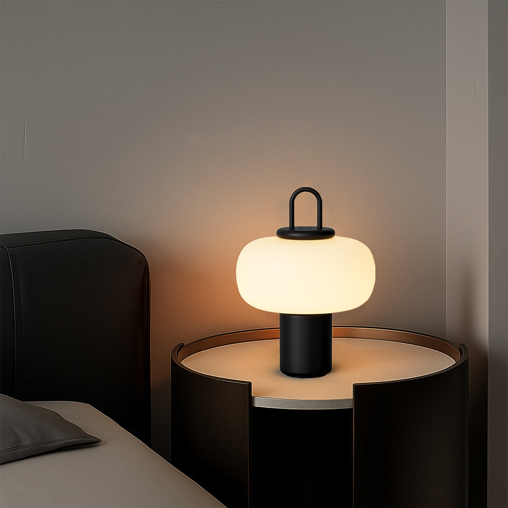 Novira | Lampa stołowa LED z kloszem z opalizującego szkła