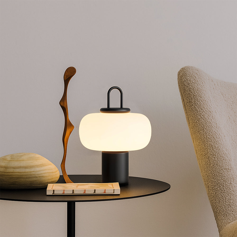 Novira | Lampa stołowa LED z kloszem z opalizującego szkła