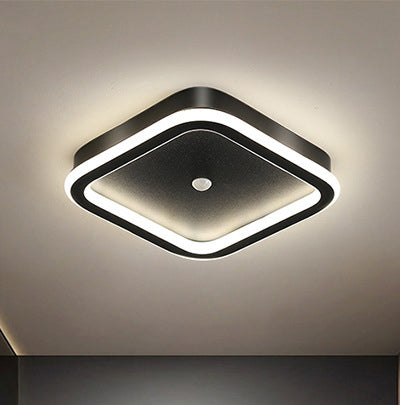 Zerian | Kwadratowa lampa sufitowa z ramką LED