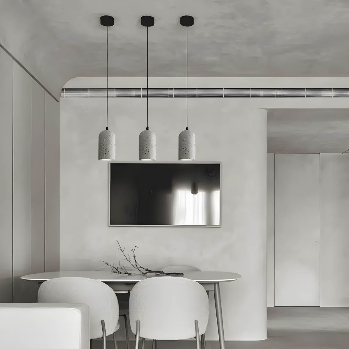 Nerian | Lampa wisząca cylindryczna o wyglądzie lastryko