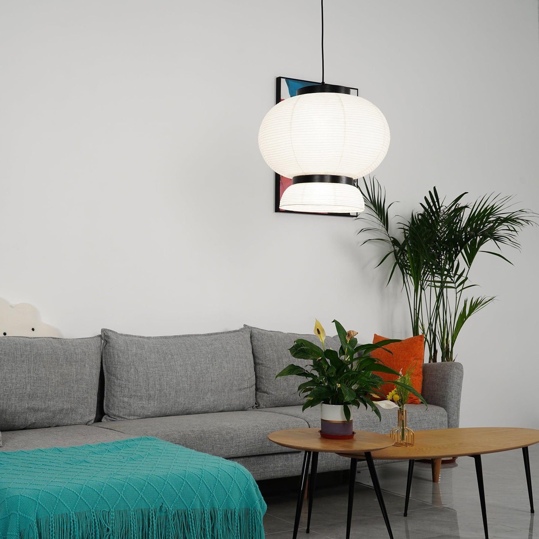 Japandi | Lampa wisząca z papieru, lampa sufitowa