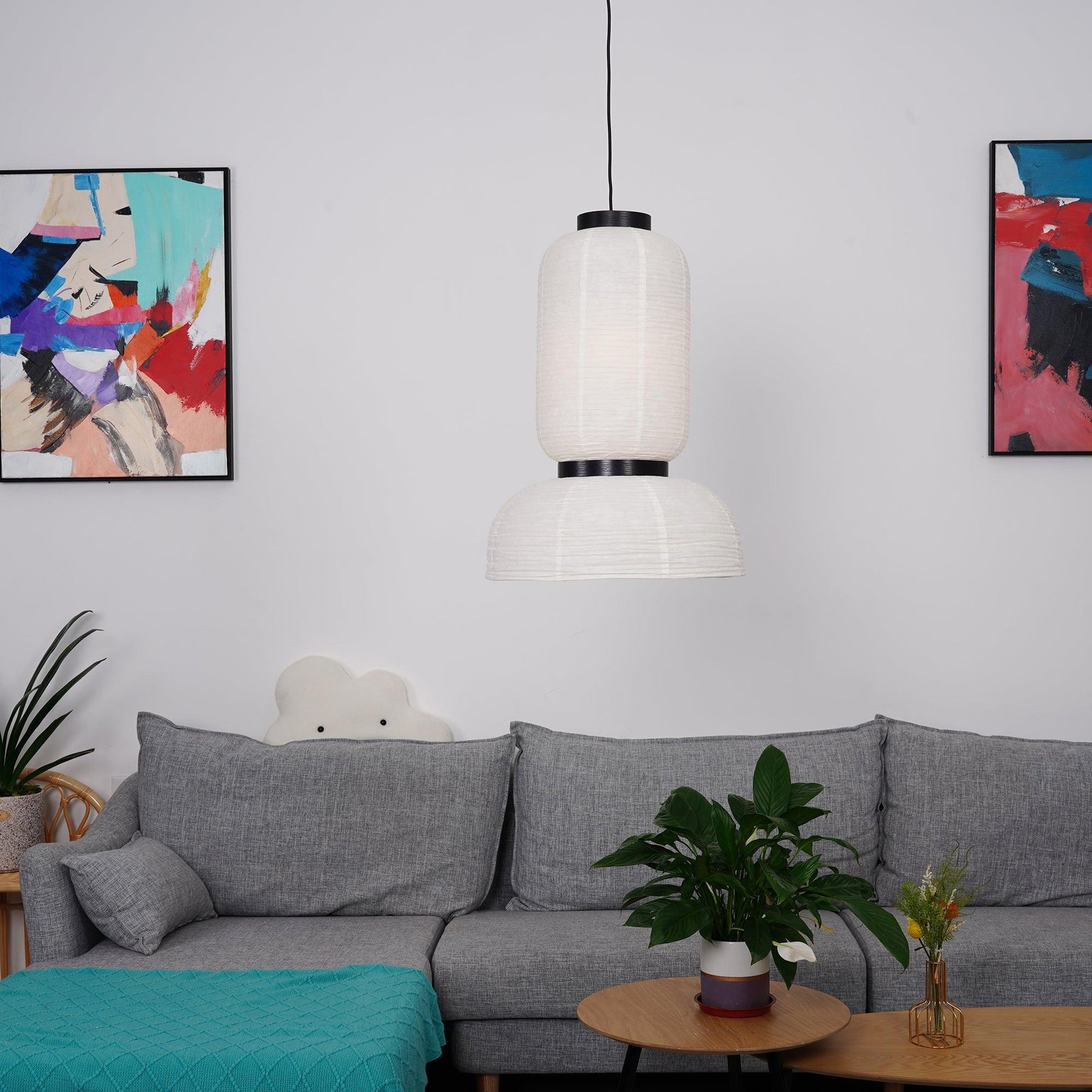 Japandi | Lampa wisząca z papieru, lampa sufitowa