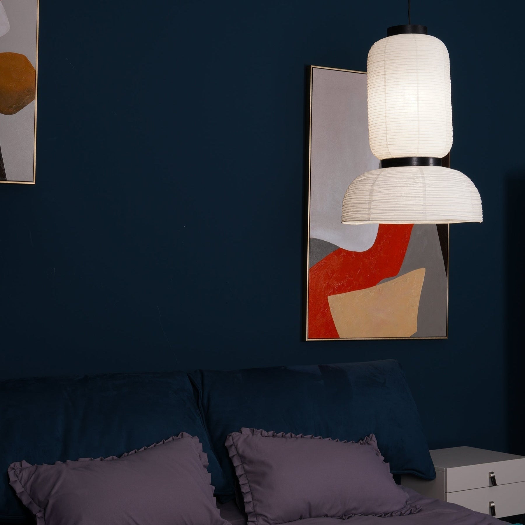 Japandi | Lampa wisząca z papieru, lampa sufitowa