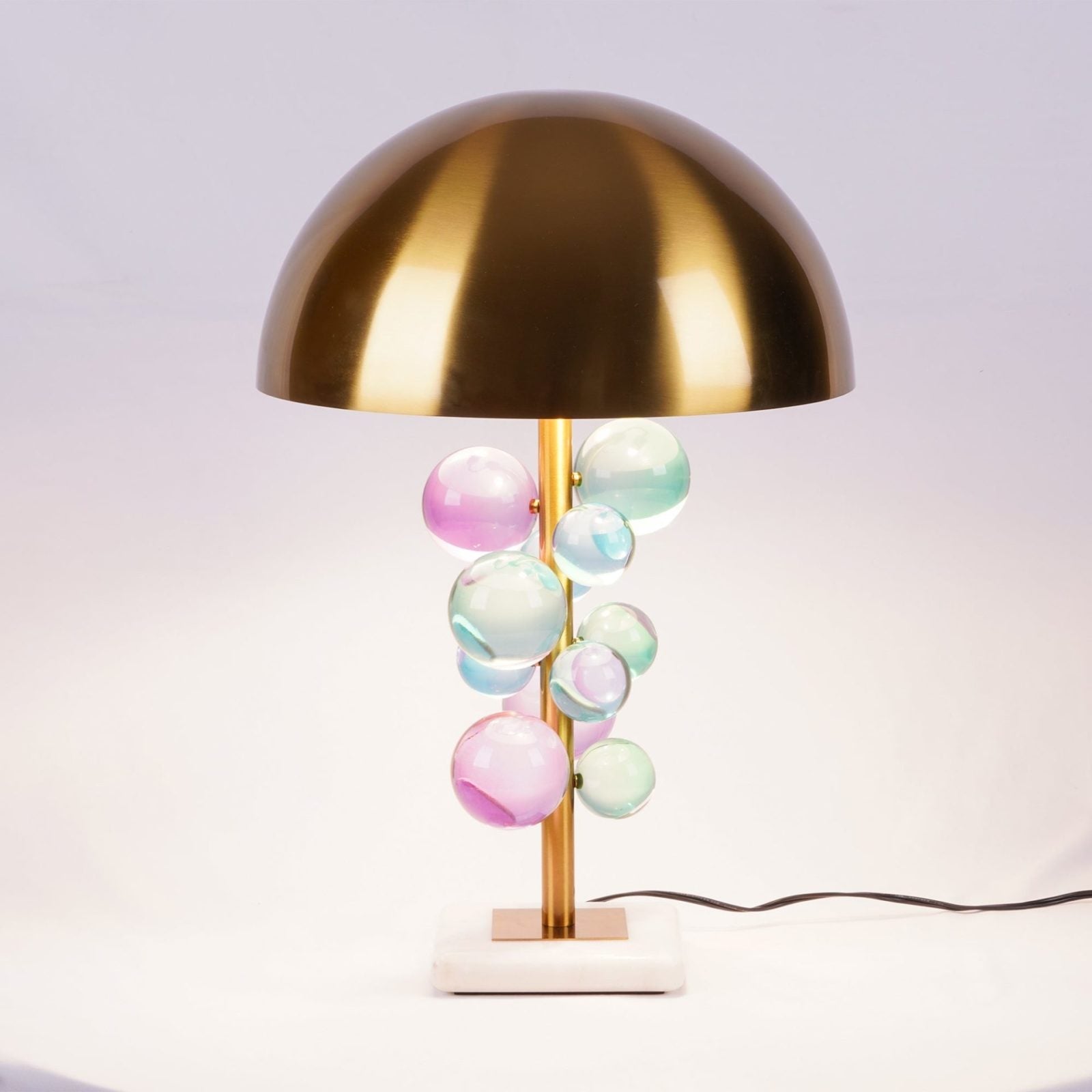 Vera | Lampa stołowa ze szkła marmurowego w stylu retro