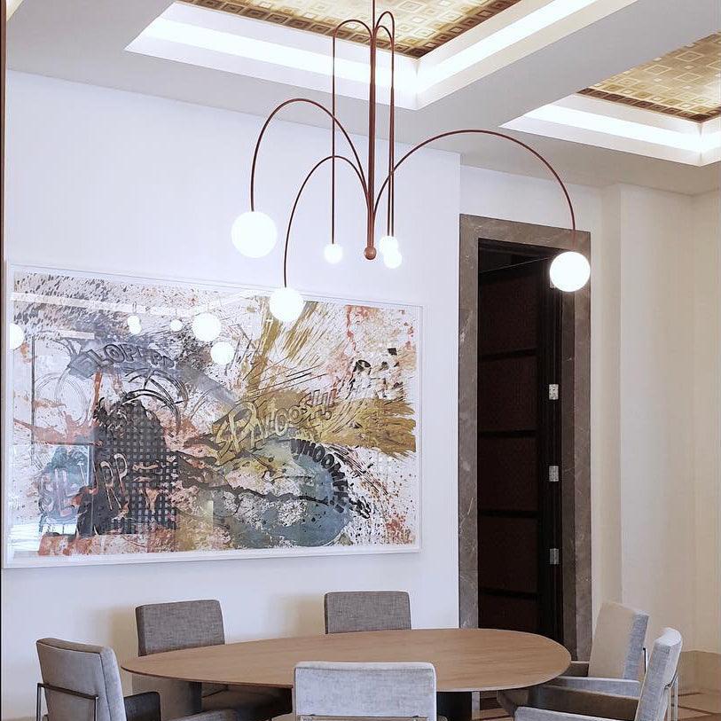 Arlina – designerska lampa sufitowa z szklanymi kulkami