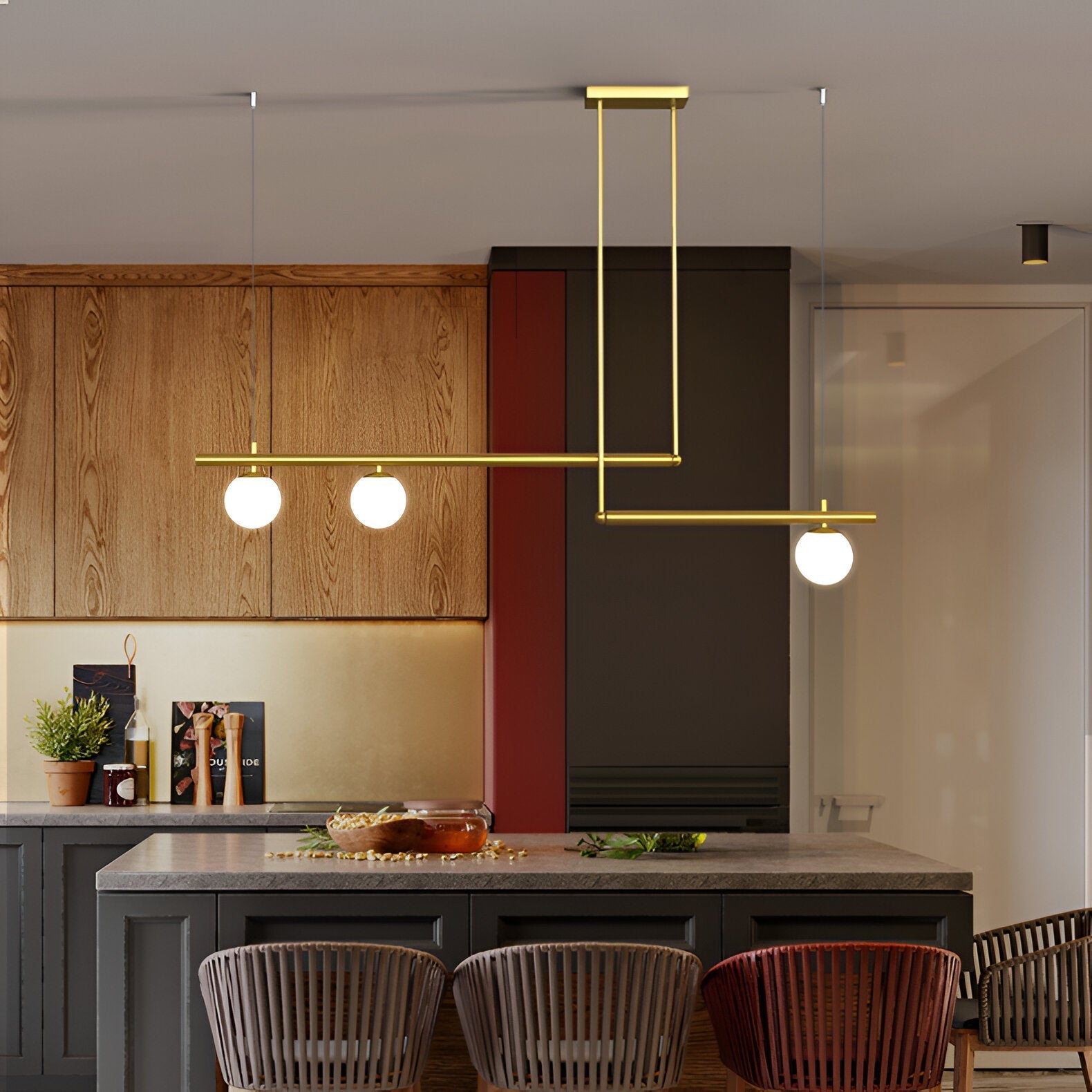 Lana | Nordic Linear Lampa wisząca do stołu jadalnego