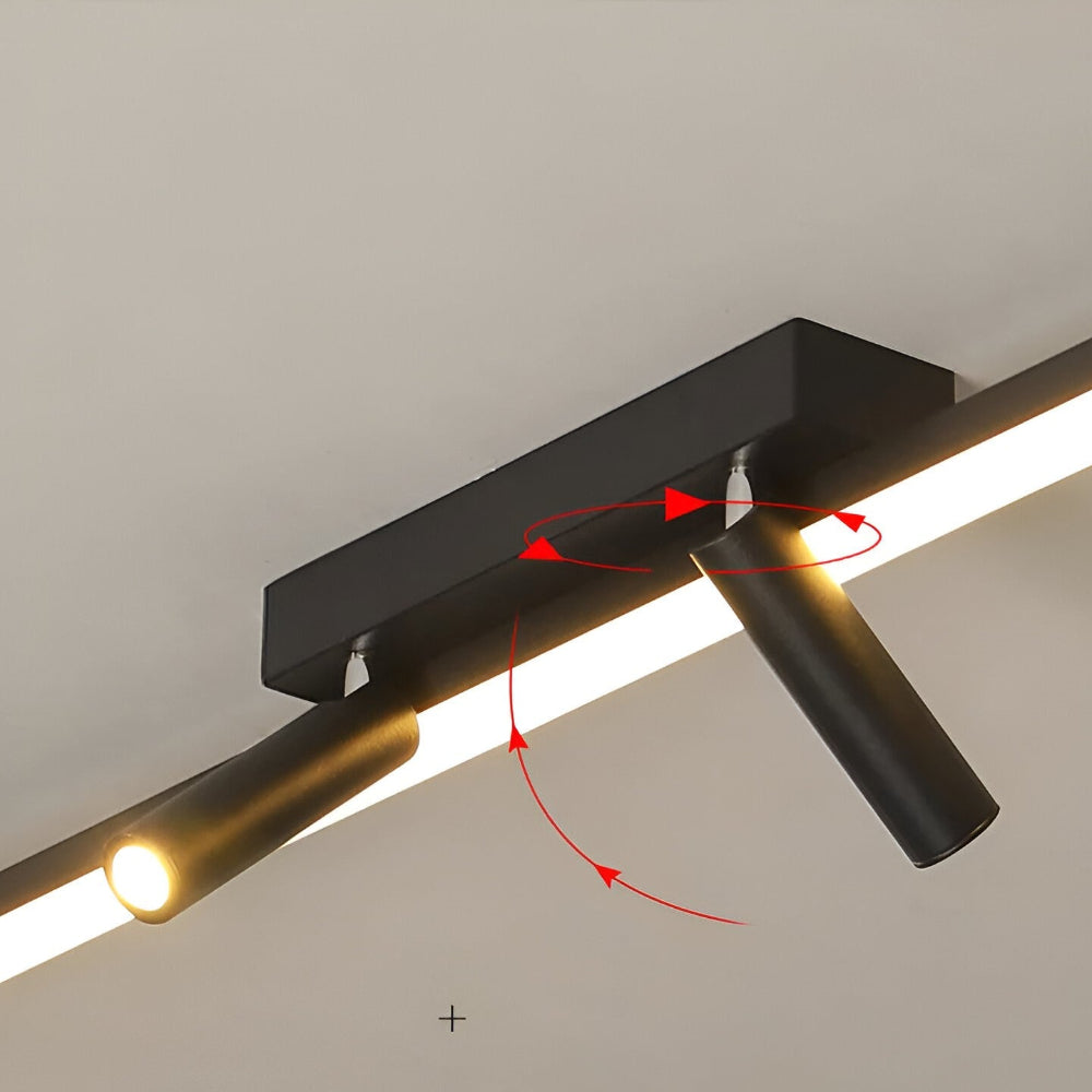 Lunora | Obrotowa lampa sufitowa LED w kolorze czarnym