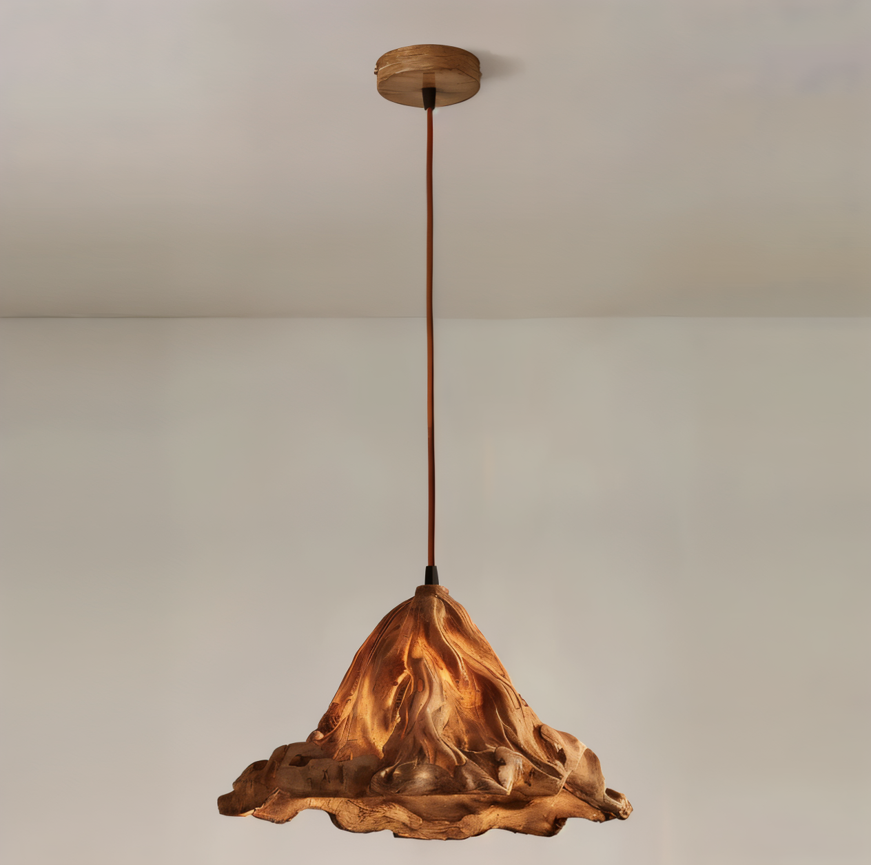 Dravena | Lampa wisząca z drewnianym wzorem