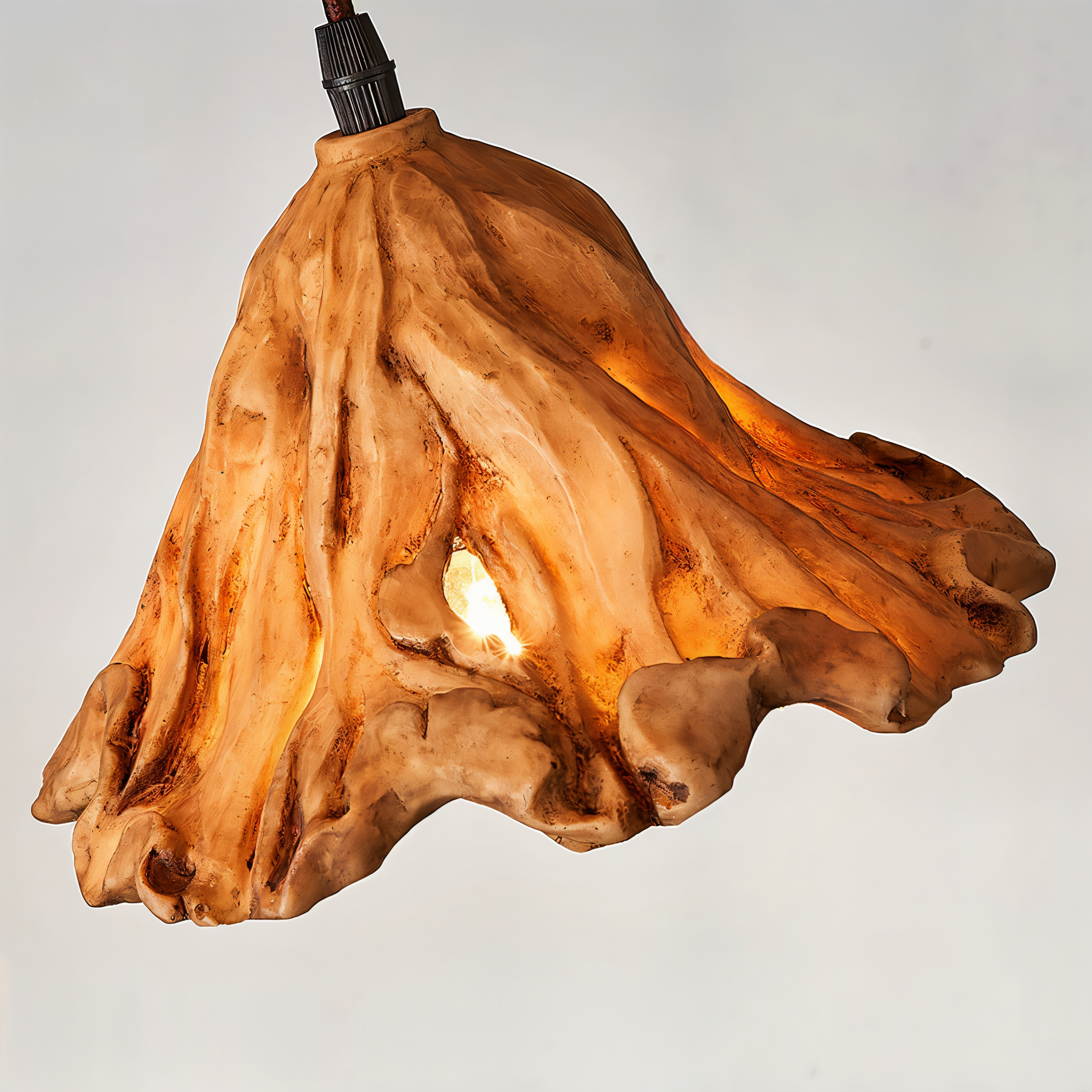 Dravena | Lampa wisząca z drewnianym wzorem