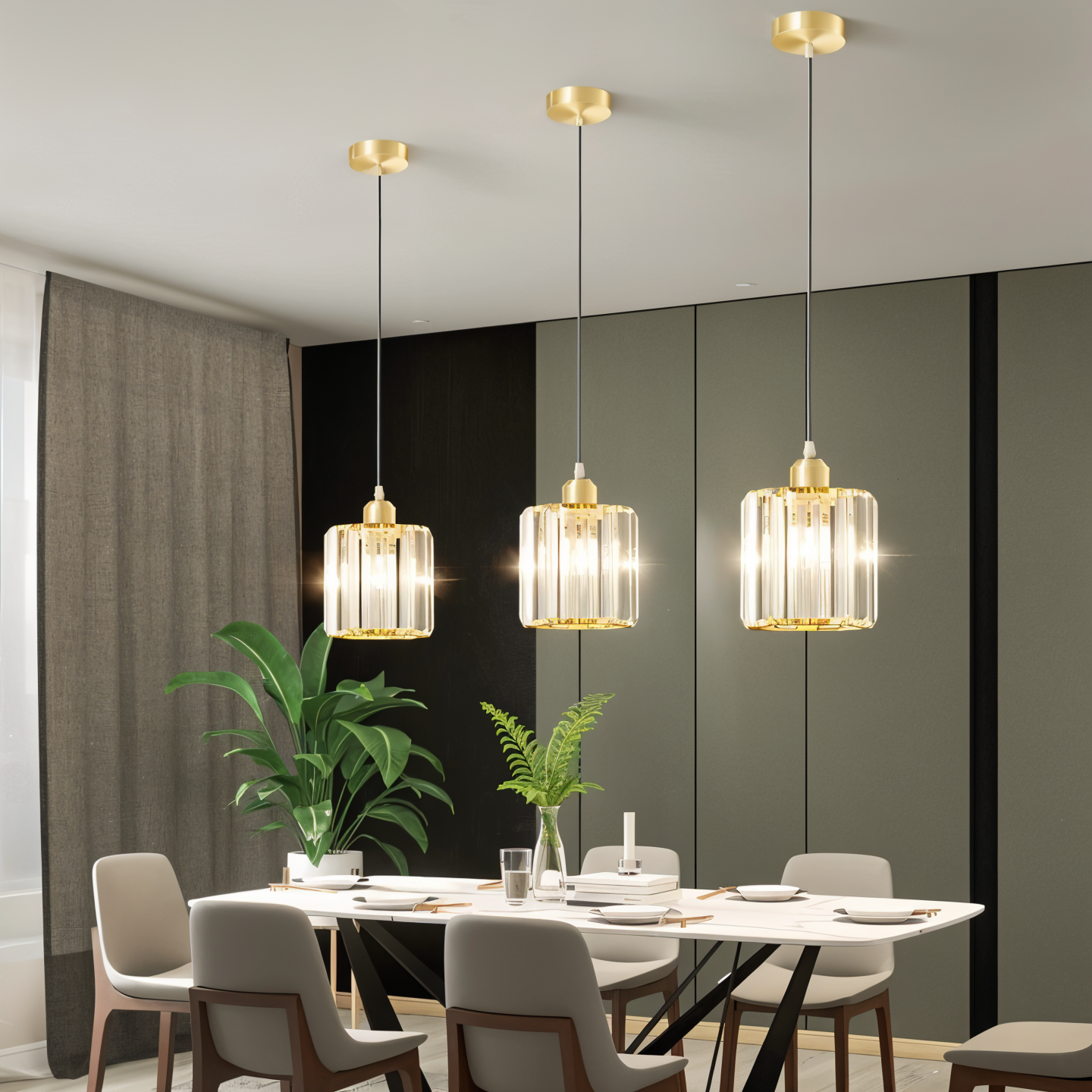 Elvya | Lampa wisząca w kryształowym cylindrze