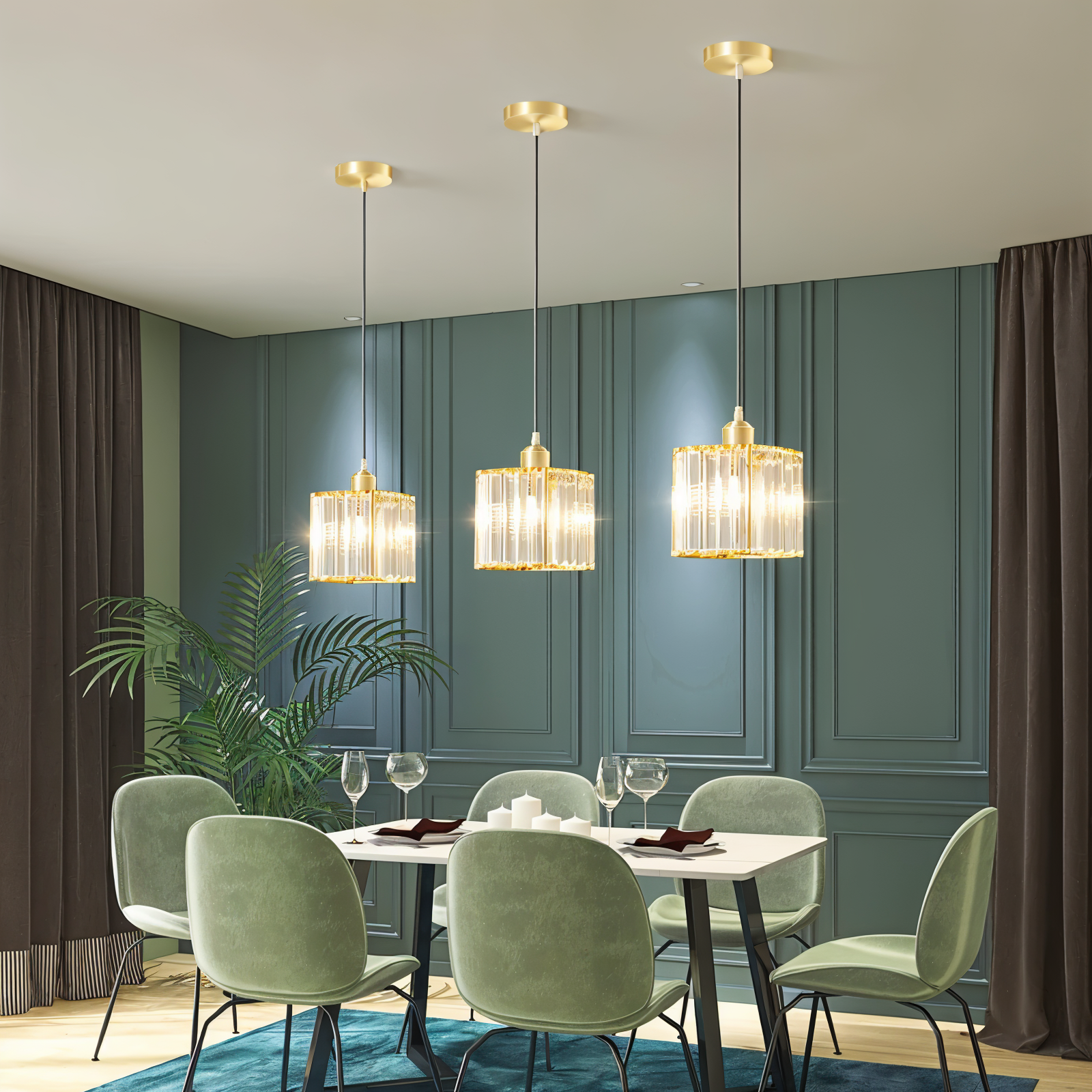 Elvya | Lampa wisząca w kryształowym cylindrze