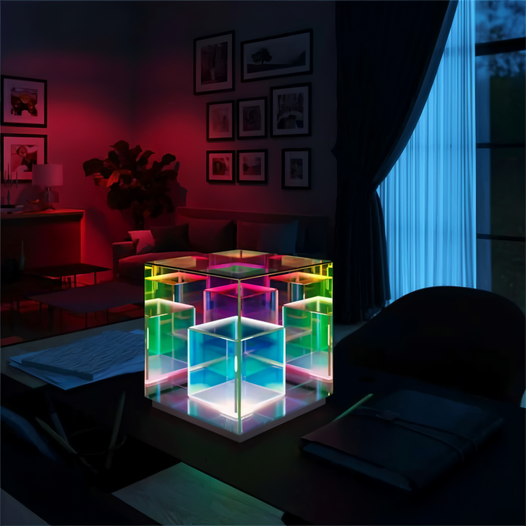 Verto | Lampka nocna LED 3D kwadratowa
