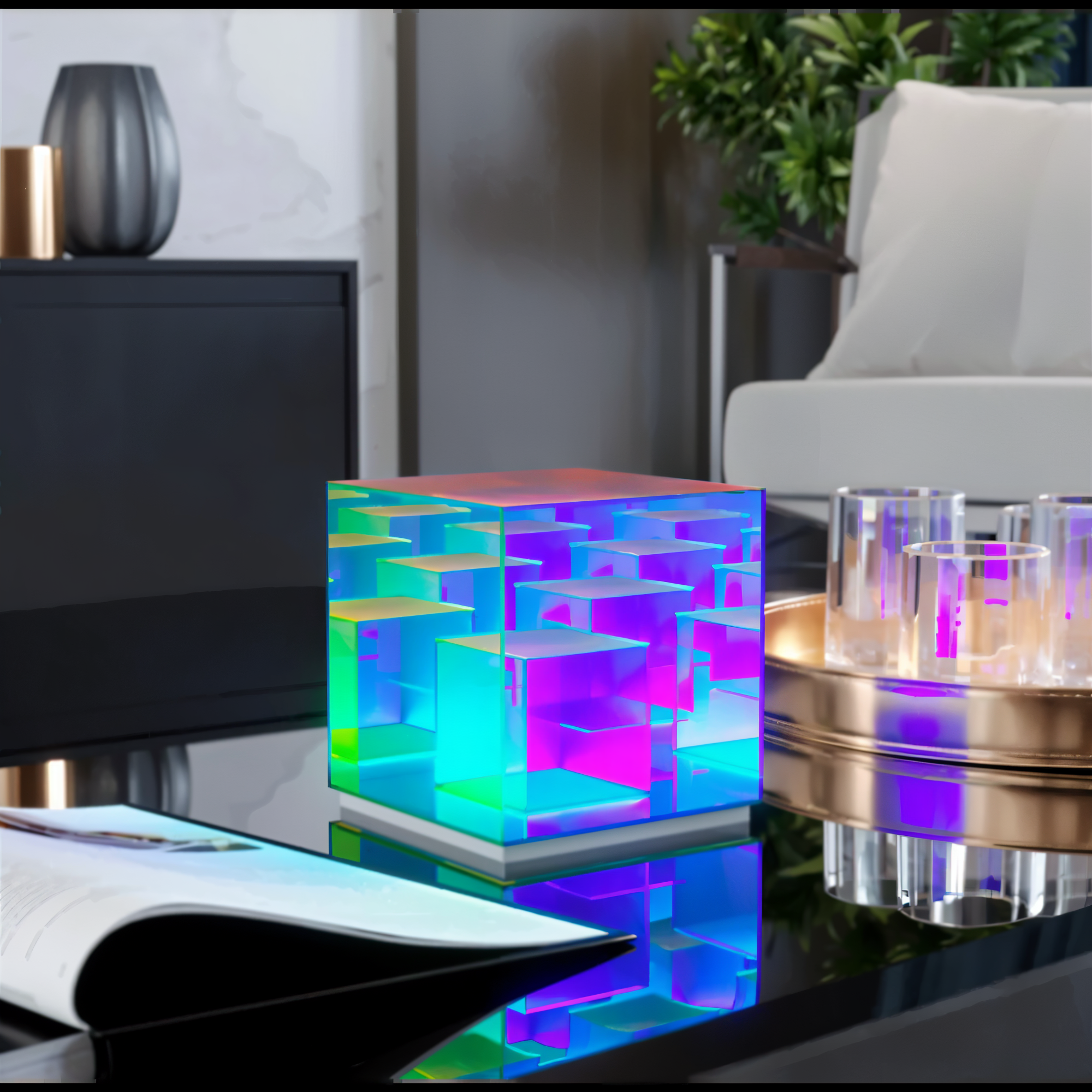 Verto | Lampka nocna LED 3D kwadratowa