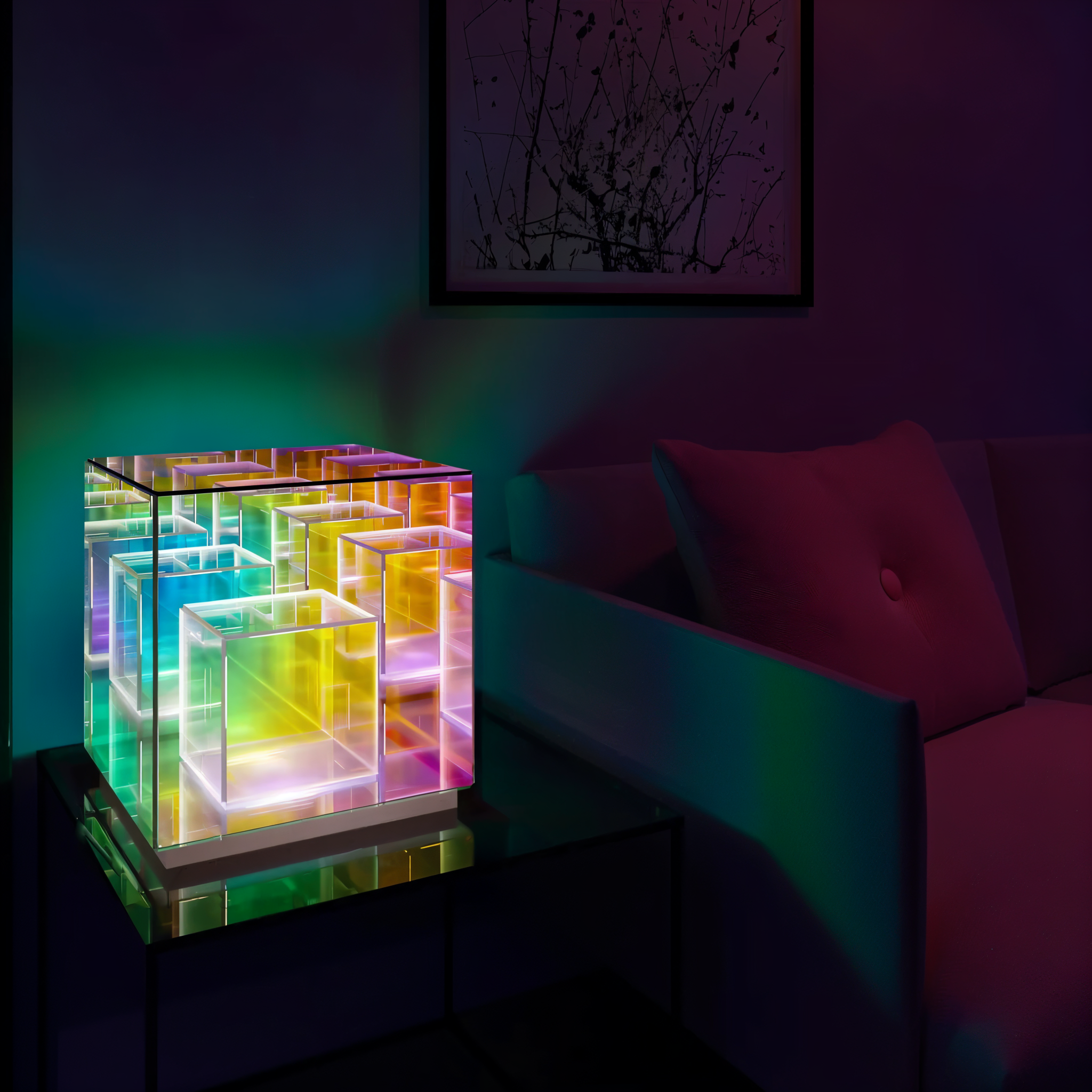 Verto | Lampka nocna LED 3D kwadratowa