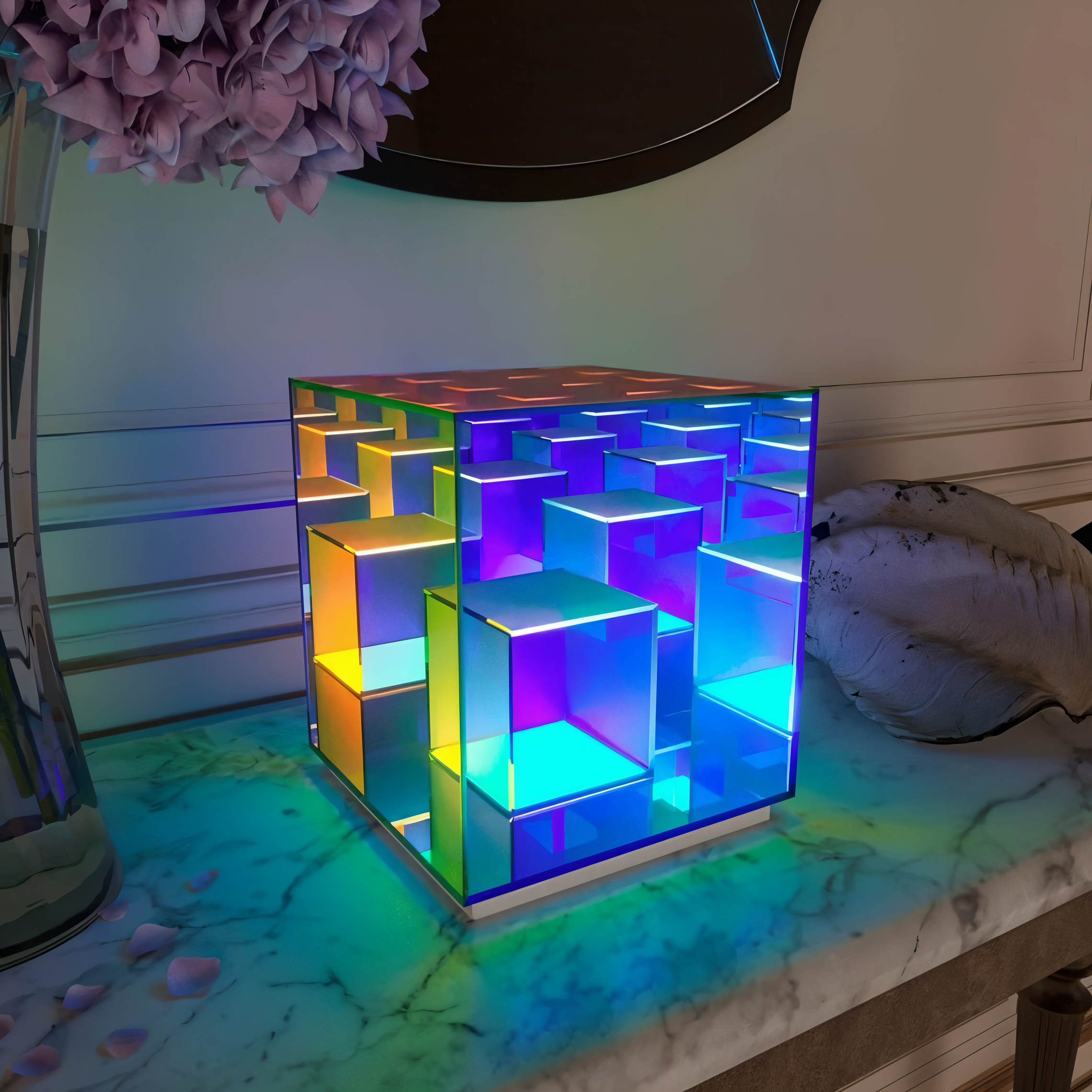 Verto | Lampka nocna LED 3D kwadratowa