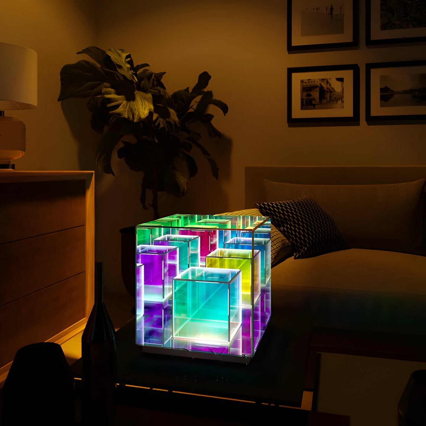 Verto | Lampka nocna LED 3D kwadratowa